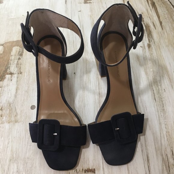 Banana Republic Shoes - Banana Republic Blue Buckle Block-heel Sandal